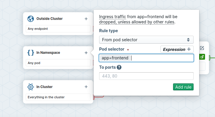 Cilium editor add rule